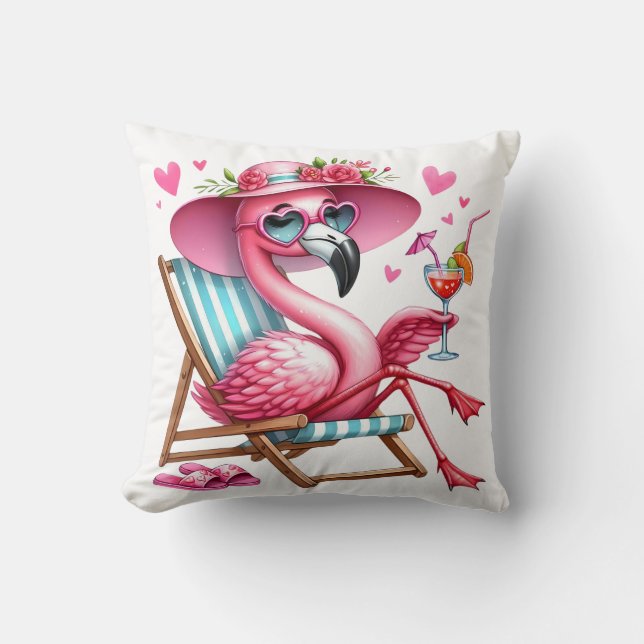Cute Flamingo clipart Cushion (Front)