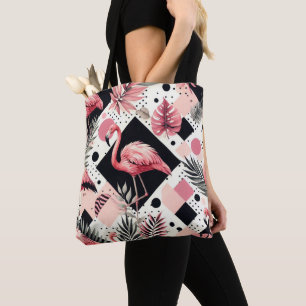 Cute Flamingo Geometric Tote Bag