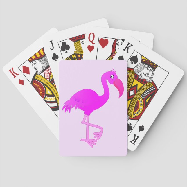 Cute Flamingo - Happy - Playing Cards (Back)