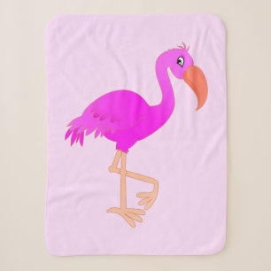 Cute Flamingo - Happy Sherpa Blanket