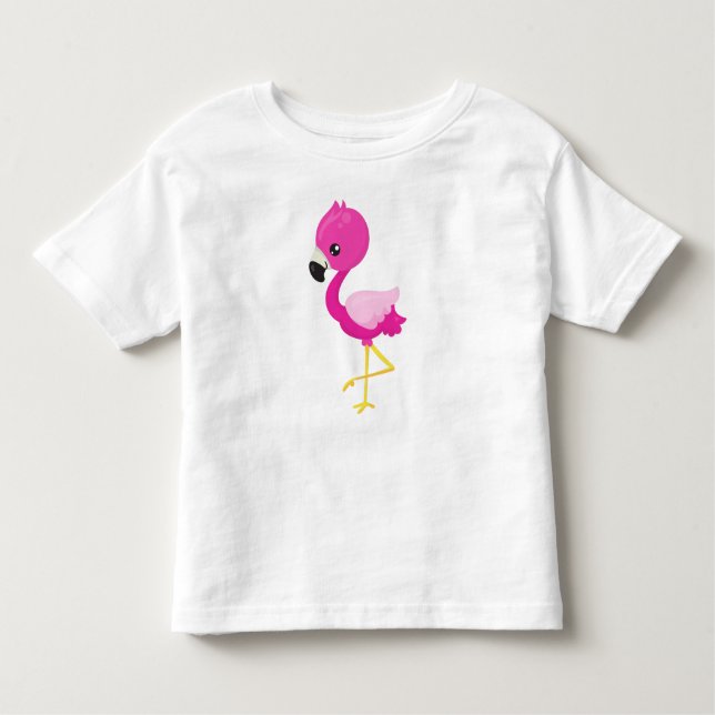 Cute Flamingo, Little Flamingo, Pink Flamingo Toddler T-Shirt (Front)