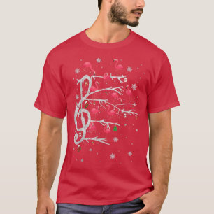 Cute Flamingo Merry Christmas Funny Music Lover Xm T-Shirt