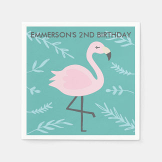 Cute Flamingo Pastel Personalised Party Napkin