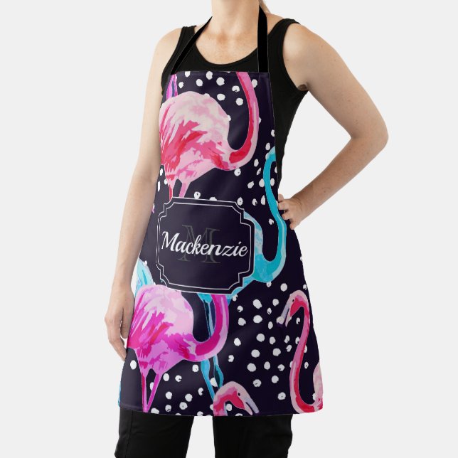 Cute Flamingo Pattern Apron (Insitu)