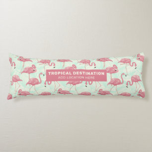 Cute Flamingo pattern custom text Body Cushion