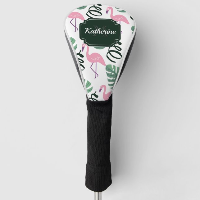 Cute Flamingo Pattern Golf Head Cover (Front)