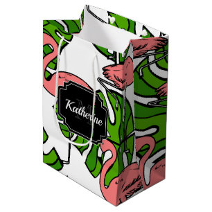 Cute Flamingo Pattern Medium Gift Bag