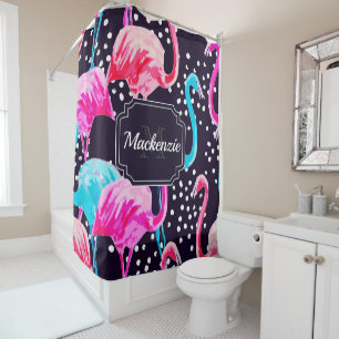 Cute Flamingo Pattern Shower Curtain