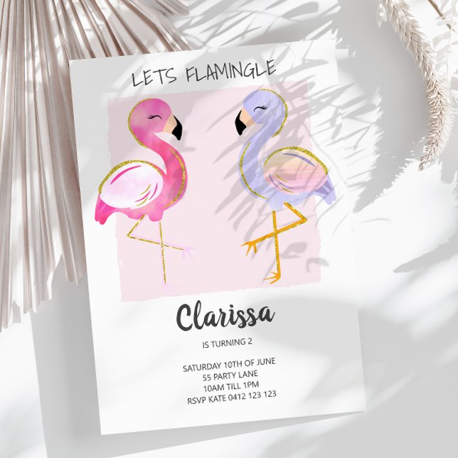 Cute Flamingo Pink Girly Invitation (Creator Uploaded)