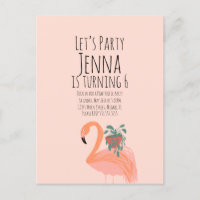 Cute Flamingo Plant Birthday  Party Pink 