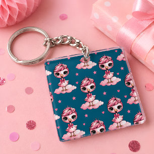 Cute Flamingo Princess Key Ring