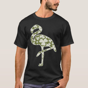Cute Flamingo Shamrocks Irish St Patricks Day Anim T-Shirt