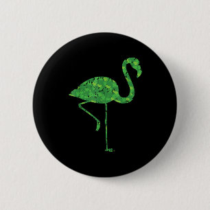 Cute Flamingo Shamrocks Shirt St Patricks Day Anim 6 Cm Round Badge