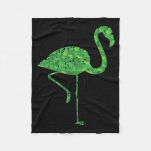 Cute Flamingo Shamrocks Shirt St Patricks Day Anim Fleece Blanket