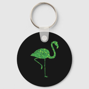 Cute Flamingo Shamrocks Shirt St Patricks Day Anim Key Ring