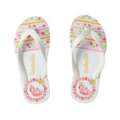 Cute Flamingo Summer name girl  Kid's Jandals (Footbed)
