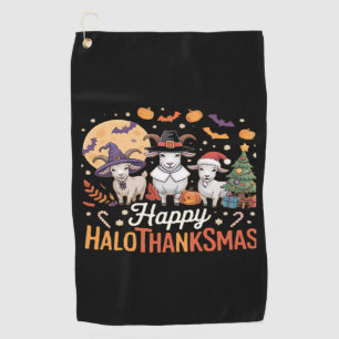 Cute Flamingo Thanksgiving I'm Not a Turkey! Funny Golf Towel