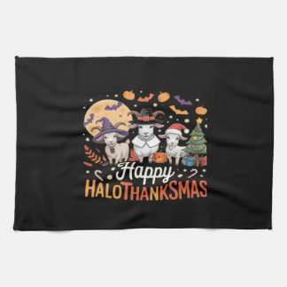 Cute Flamingo Thanksgiving I'm Not a Turkey! Funny Tea Towel