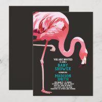 Cute Flamingo Tropical Baby Shower