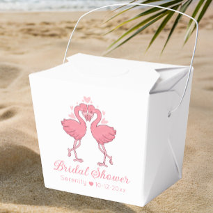Cute Flamingo Tropical Pink Hawaiian Bridal Shower Favour Box