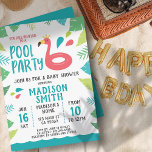 Cute Flamingo Tropical  Pool Party Baby Shower Invitation<br><div class="desc">Available here:
http://www.zazzle.com/selectpartysupplies</div>