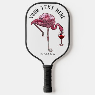 Cute Flamingo Wine Drinker Novelty Gifts Pickleball Paddle