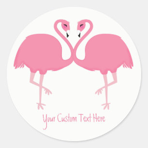Cute Flamingos custom text stickers