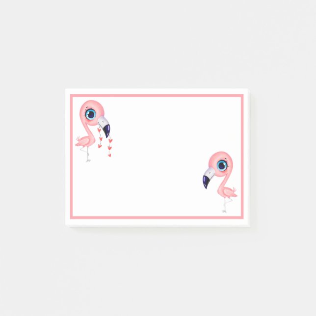 Cute Flamingos Post-it Notes (Front)