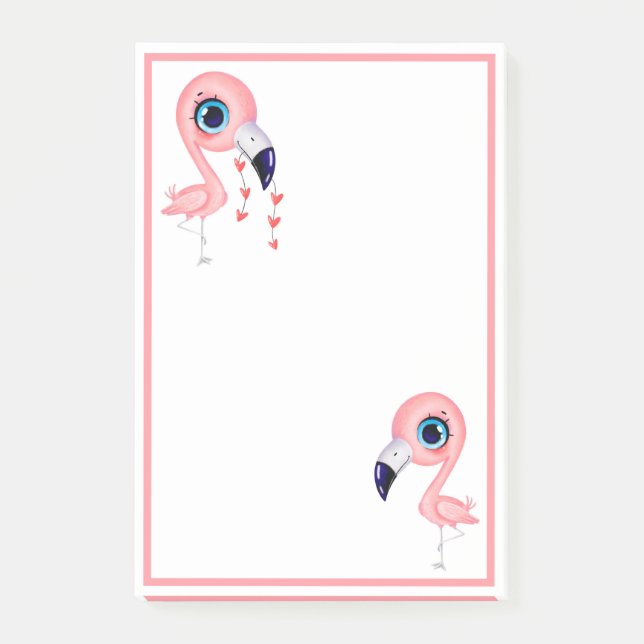 Cute Flamingos Post-it Notes (Front)