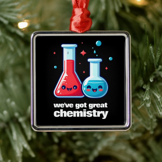 Cute Flask & Tube We've Got Great Chemistry Metal Tree Decoration (Tree)