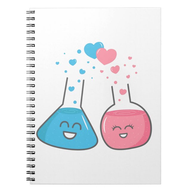 Cute flasks in love, we've got chemistry spiral notebook (Front)