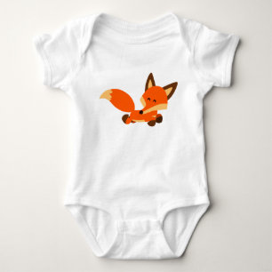 Cute Fleet Cartoon Fox Baby Bodysuit