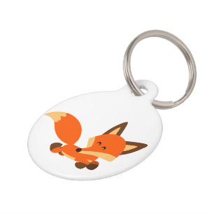Cute Fleet Cartoon Fox Dog Tag