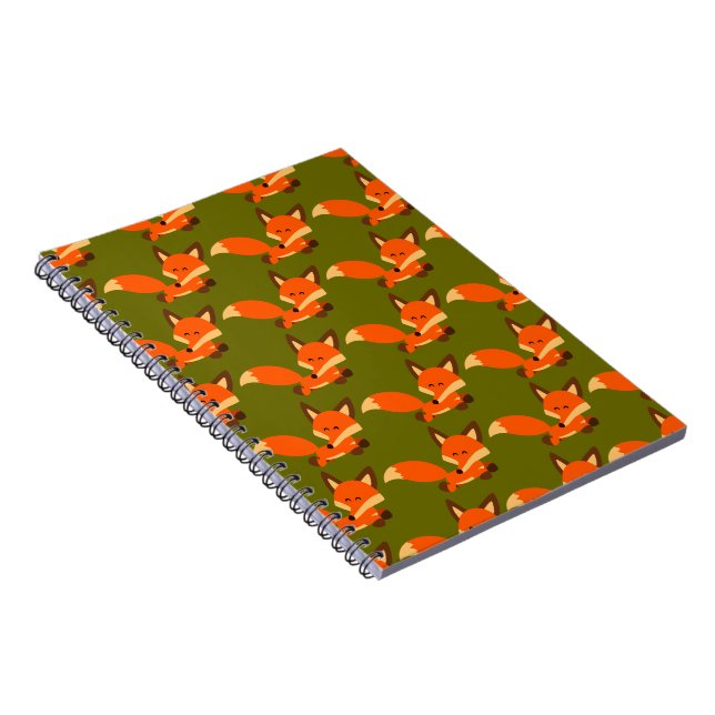 Cute Fleet Cartoon Fox Notebook (Right Side)