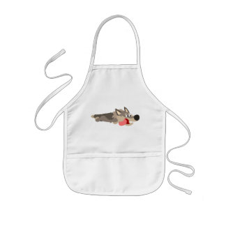 Cute Fleet Cartoon Wolf Children Apron