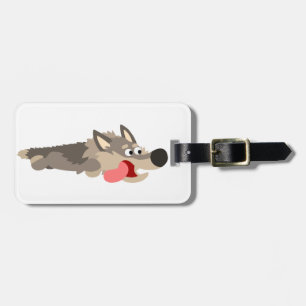 Cute Fleet Cartoon Wolf Luggage Tag