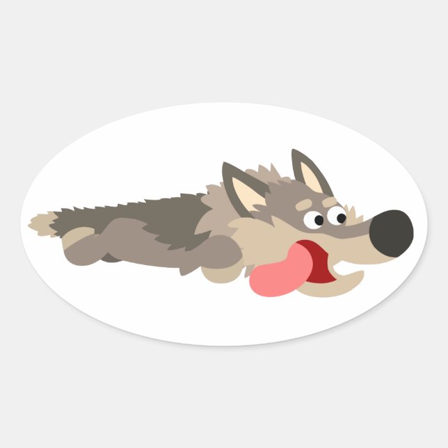 Cute Fleet Cartoon Wolf Sticker (Front)