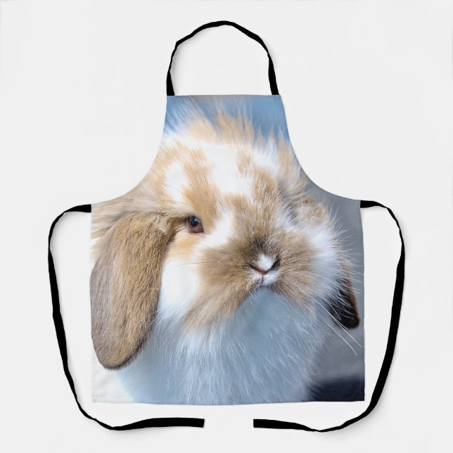 Cute Flemish white and brown rabbit      Apron (Front)