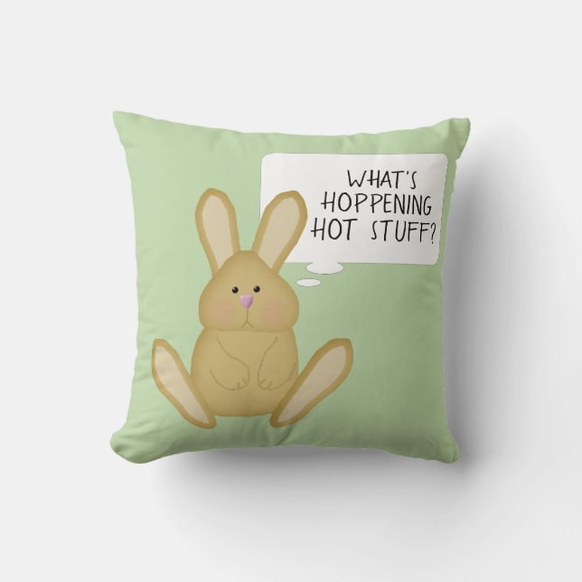 Cute Flirting Bunny Pillow (Front)