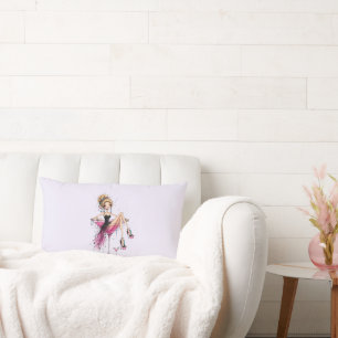 Cute Flirty Girl in a Martini Glass Lumbar Cushion