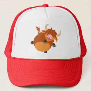 Cute Floating Cartoon Highland Cow Hat