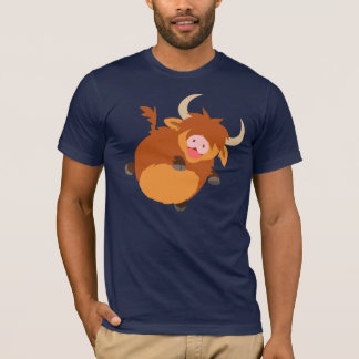 Cute Floating Cartoon Highland Cow T-Shirt