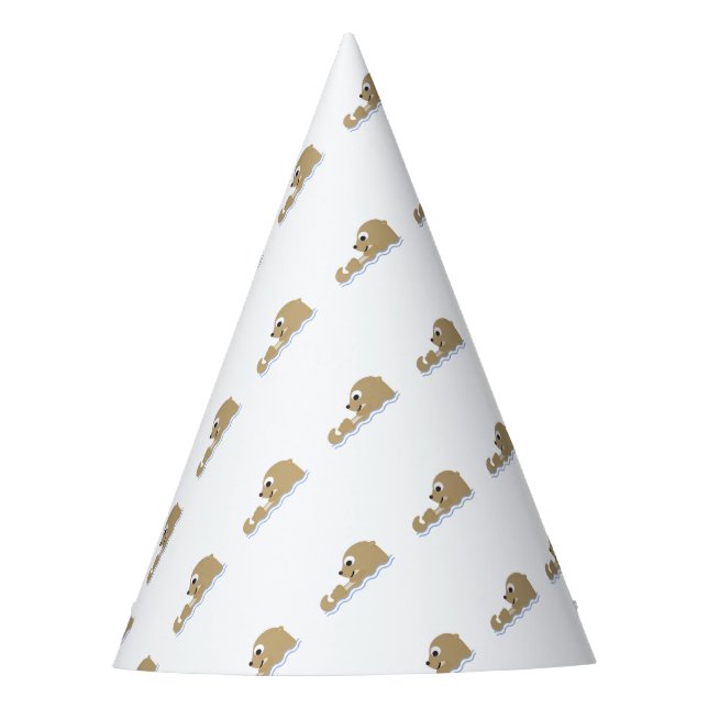 Cute Floating Otter Party Hat (Front)