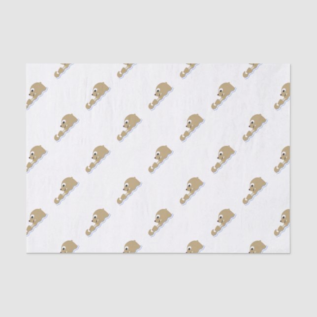 Cute Floating Otter Tissue Paper (Front)