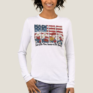 Cute Floral American Flag Tri-Blend Shirt
