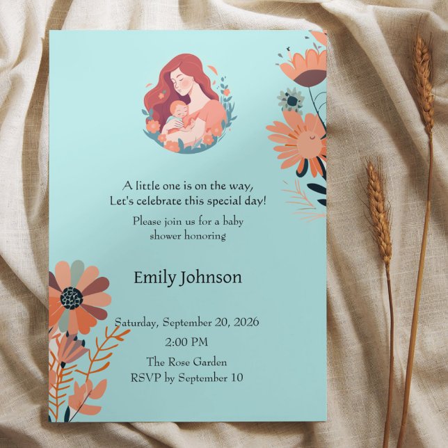 Cute Floral Baby Shower Invitation (Creator Uploaded)