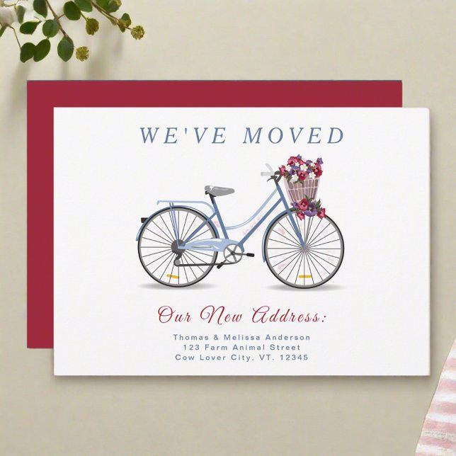 Cute Floral Bicycle l We've Moved New Address Announcement (Creator Uploaded)