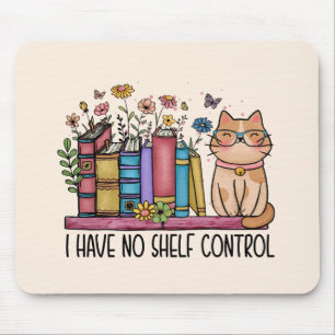 Cute Floral Books and Cat Mouse Pad