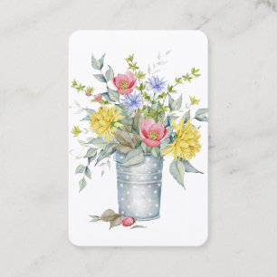 Cute Floral Boquet Wedding Website RSVP Business Card