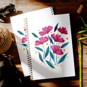 Cute floral bouquet - magenta and teal planner